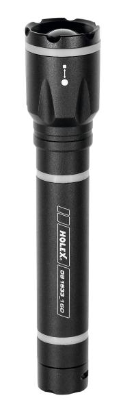HOLEX LED torch, black with batteries 160