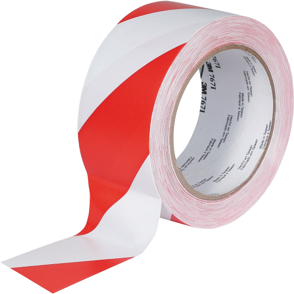 เครื่องมือช่าง เคมีภัณฑ์ PVC marking tape 50mmx33m white/red