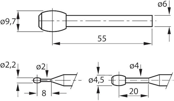 Cylindrical probe diameter 4,5mm