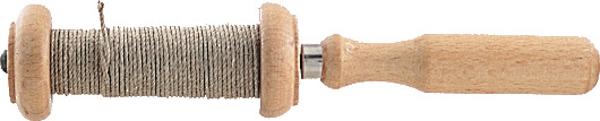Wooden roller, 10m hemp plumb line