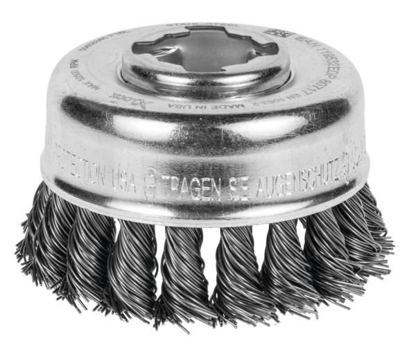 Cup brush X-LOCK knot steel wire 0,5