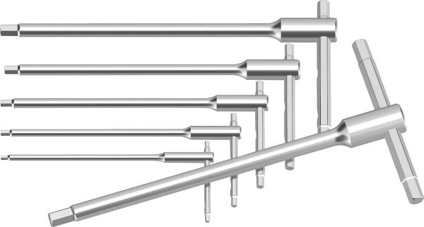 3-way hexagon key set with T-wrench