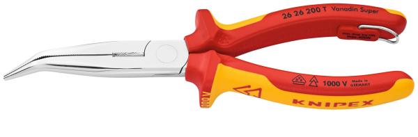 Snipe nose pliers VDE, angled, w. eyelet (26 26 200 T)