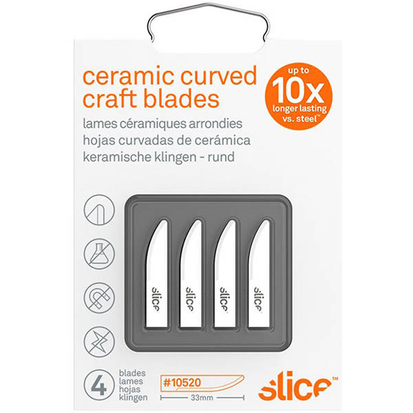 ใบมีดนีรภัย ใบมีดเซรามิคปลายมน Slice Ceramic Craft Knife Blades (Curved Edge, Rounded Tip)