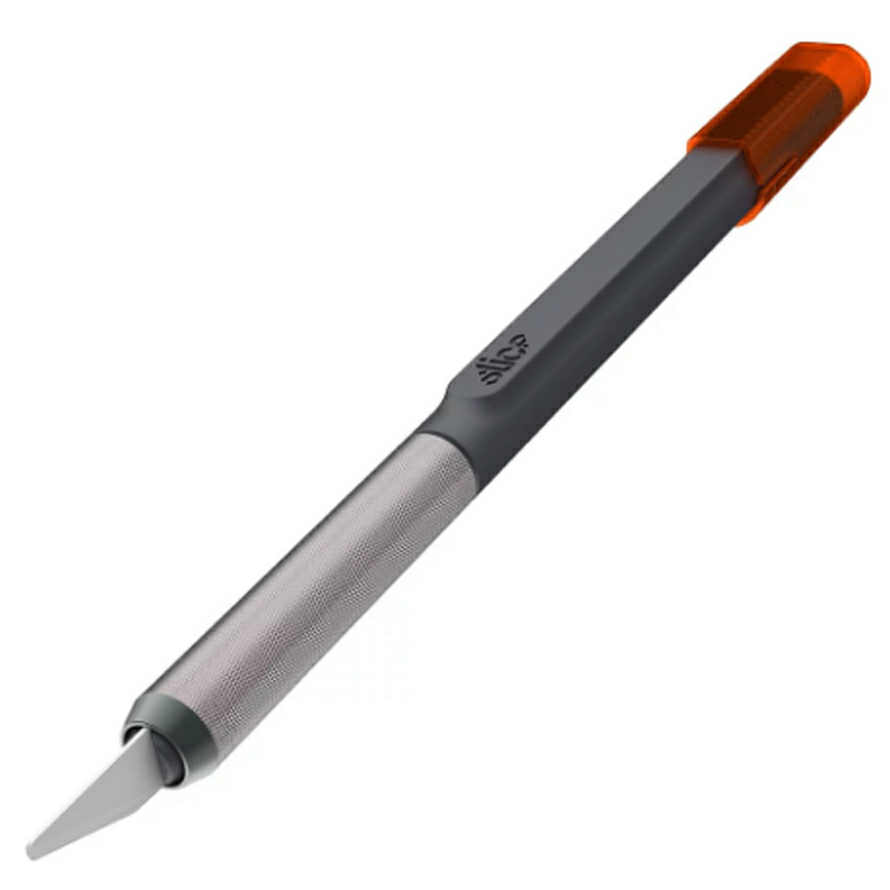 มีดคัตเตอร์เซฟตี้ Slice craft knife handle, gray with orange cap,