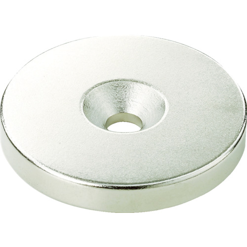 TRUSCO Neodymium Magnet（round shape, with countersunk screw holes）