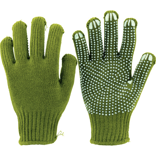 TRUSCO All-cotton Anti-Slip OD-Colored Work Gloves（12 pairs）