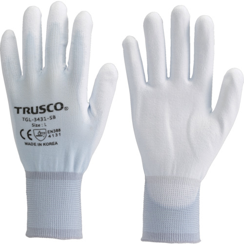 TRUSCO Color Nylon Gloves PU Palm Coating