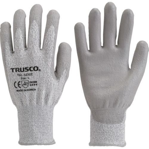 TRUSCO Fiberglass Gloves PU Palm Coating