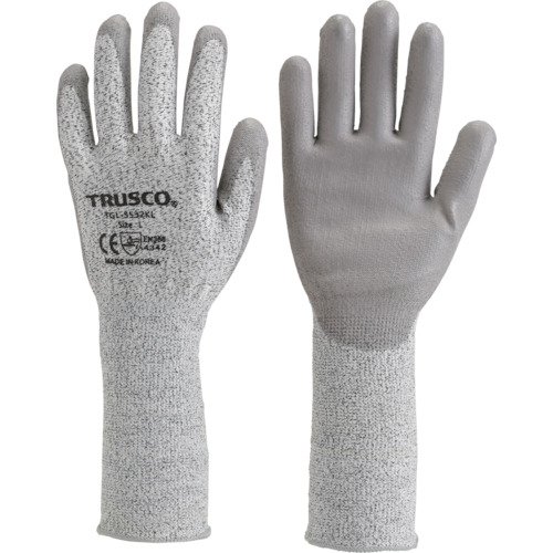 TRUSCO HPPE Gloves PU Palm Coating Long