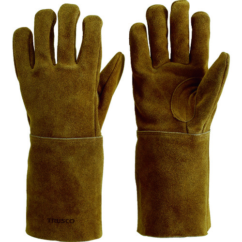 TRUSCO Oil Processed Leather 5-finger Gloves for Welding