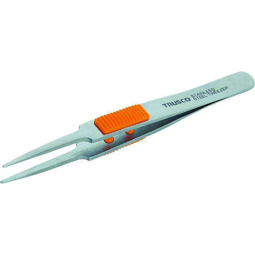 TRUSCO Stainless Steel Tweezers with Rubber Grip