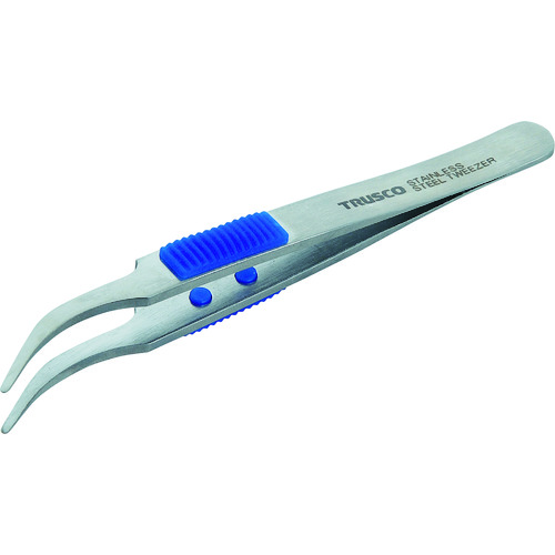 TRUSCO Stainless Steel Tweezers with Rubber Grip