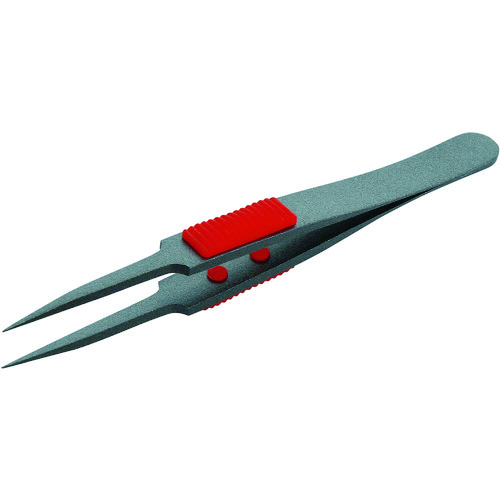 TRUSCO Tweezers with Rubber Grip（Fluorine coat type）