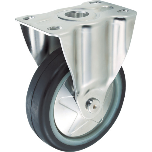 TRUSCO Plate Type Noise Reduction Caster（nylon wheel rubber tire/stainless steel fittings）