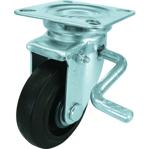 TRUSCO Plate Type Caster（nylon wheel rubber tire）