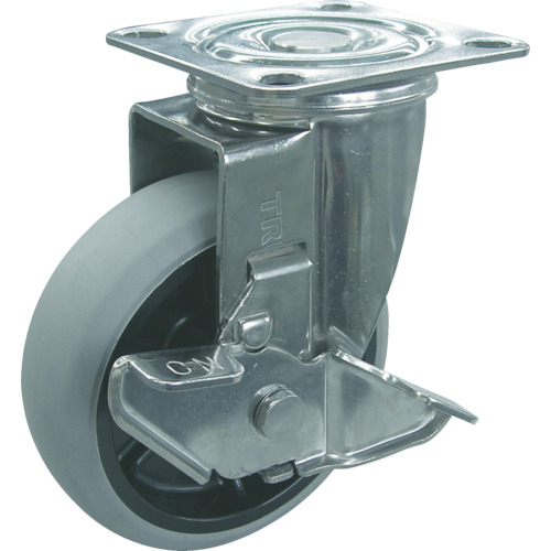 TRUSCO Plate Type Caster（nylon wheel urethane tire/stainless steel fittings）