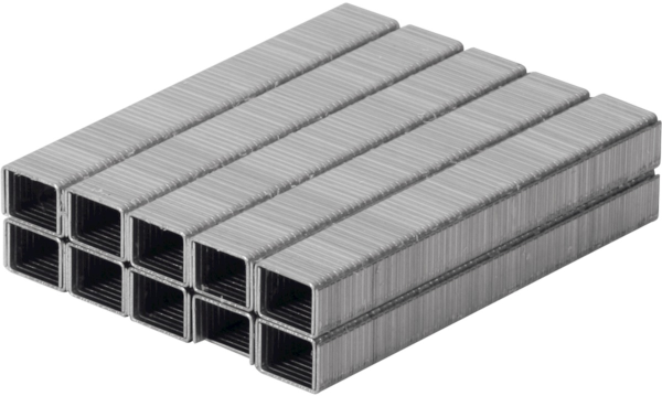 Flat wire staples set, 600 pieces, 10 mm
