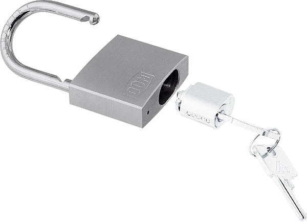 DOM CYLINDER PADLOCK WITHOUT LOCK BARREL