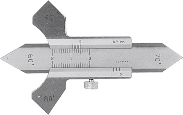 Weld seam gauge with slide