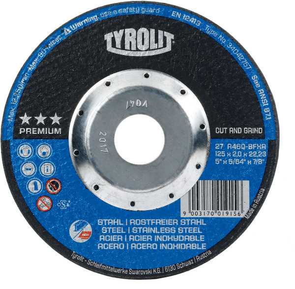 เครื่องมือช่าง ใบเจียร Tyrolit Cutoff disc Premium Cut Grind 