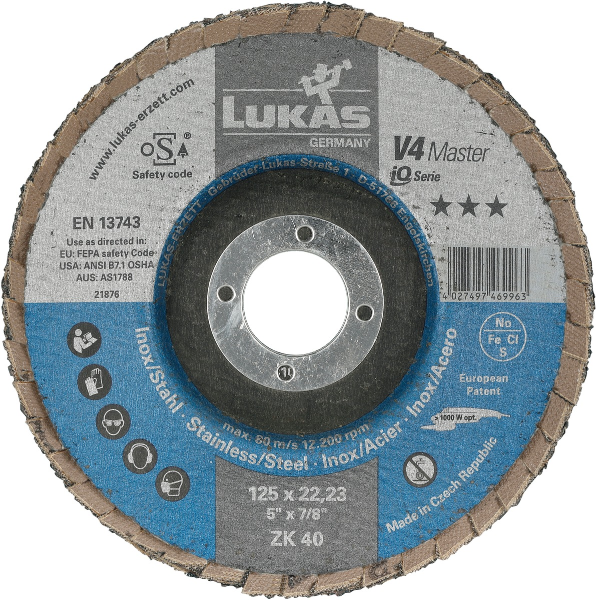 เครื่องมือช่าง ใบเจียร Lukas Flap Disc V4 Master 125mm (ZA) 