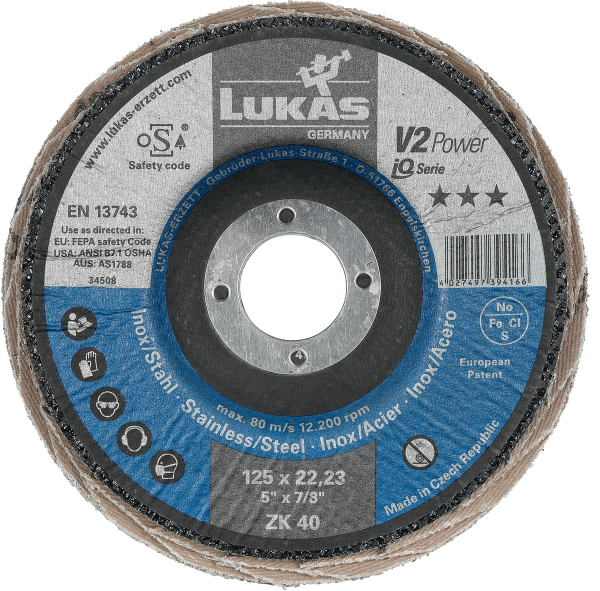 เครื่องมือช่าง ใบเจียร Lukas Flap disc V2-Power 125mm (ZA) 