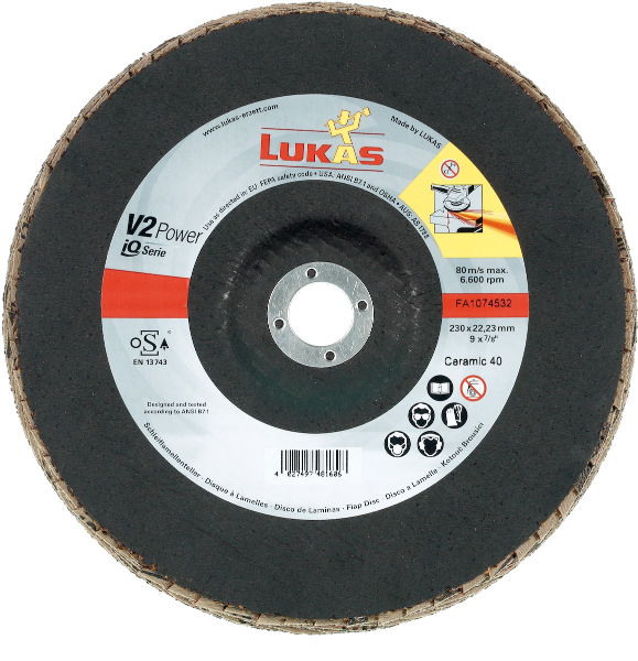 เครื่องมือช่าง ใบเจียร Lukas Flap disc V2-Power Ï230mm Ceramic 