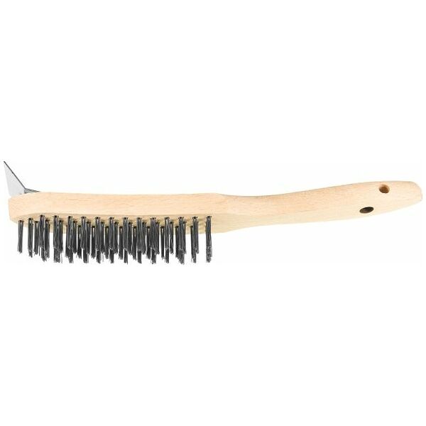 hand brush with scraper