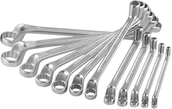 D/E ring spanner set deep-cranked