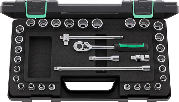 Socket set 3/8 sq/dr 33 pcs