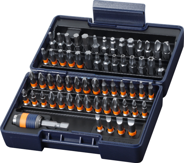 Bit set in plastic box, 61-piece