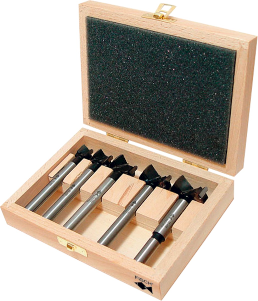 เครื่องมือช่าง ประแจเจาะ Carbide forstner bit set in wooden case 